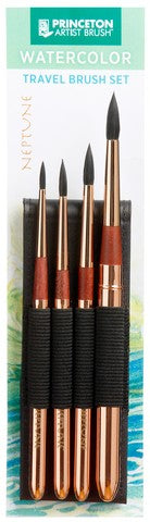 Princeton Brush Neptune Synthetic Squirrel Travel Watercolor Brush Set