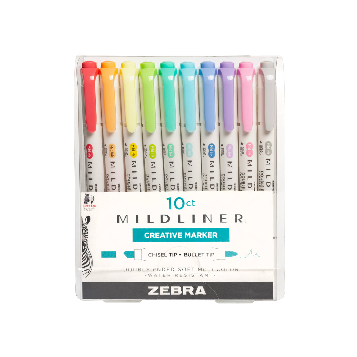 Zebra Sets of 10 Mildliners