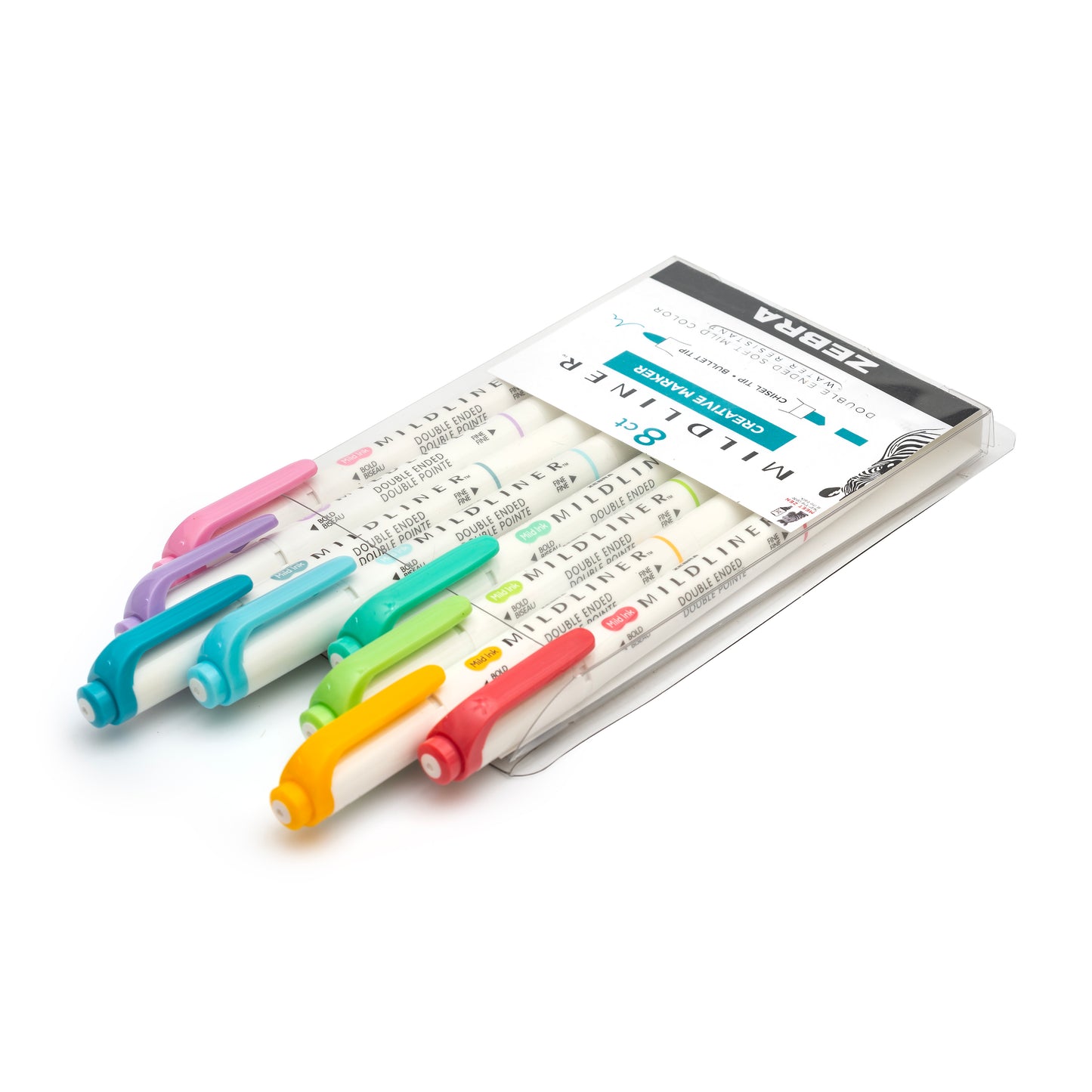 Zebra Set of 8 Assorted Mildliners