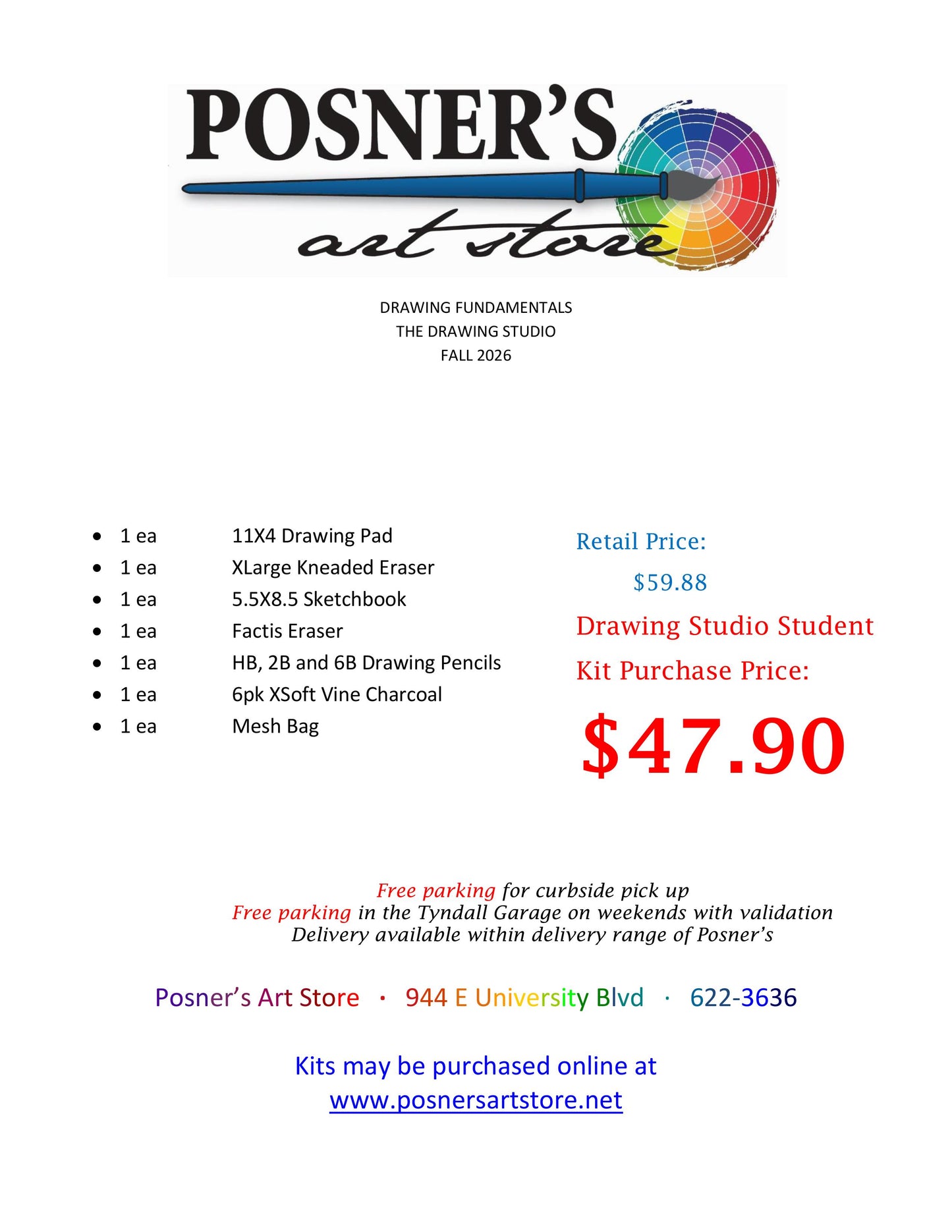 Drawing Fundamentals at The Drawing Studio Fall 2025