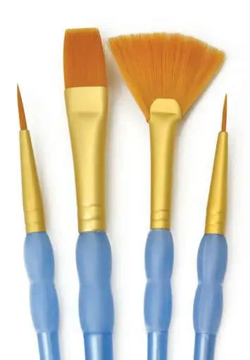 Royal Langnickel 4 Piece Golden Taklon Value Brush Set