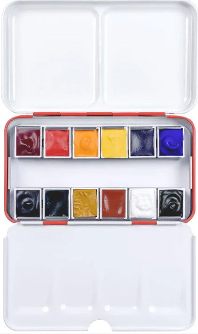 Federal Color Tonic Classic Set 12 Half Pans in Metal Travel Box