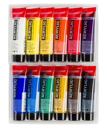 Talens 20ml Amsterdam Set of 12 General Selection Acrylics