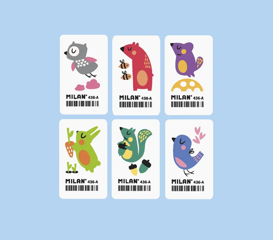Milan 436 School Animal Designs Printed Eraser