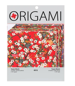 Yasutomo 12 Sheets Assorted Yuzen Washi Origami Paper