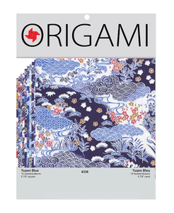 Yasutomo 10 Sheets Assorted Yuzen Blue Origami Paper