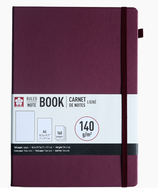 Sakura Hardcover A4 Ruled Notebooks