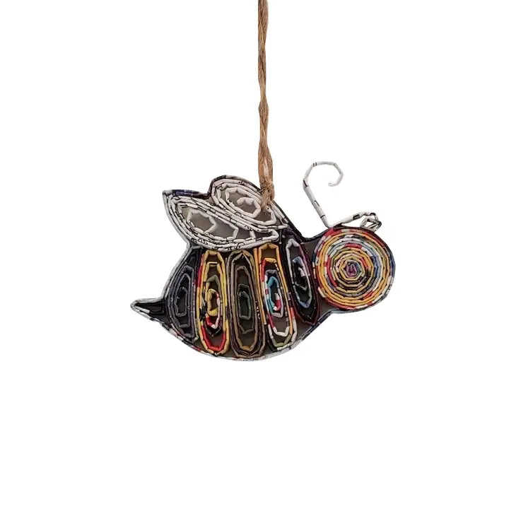 Upcycled Paper Comapny Recycled Paper Ornament Bumble Bee