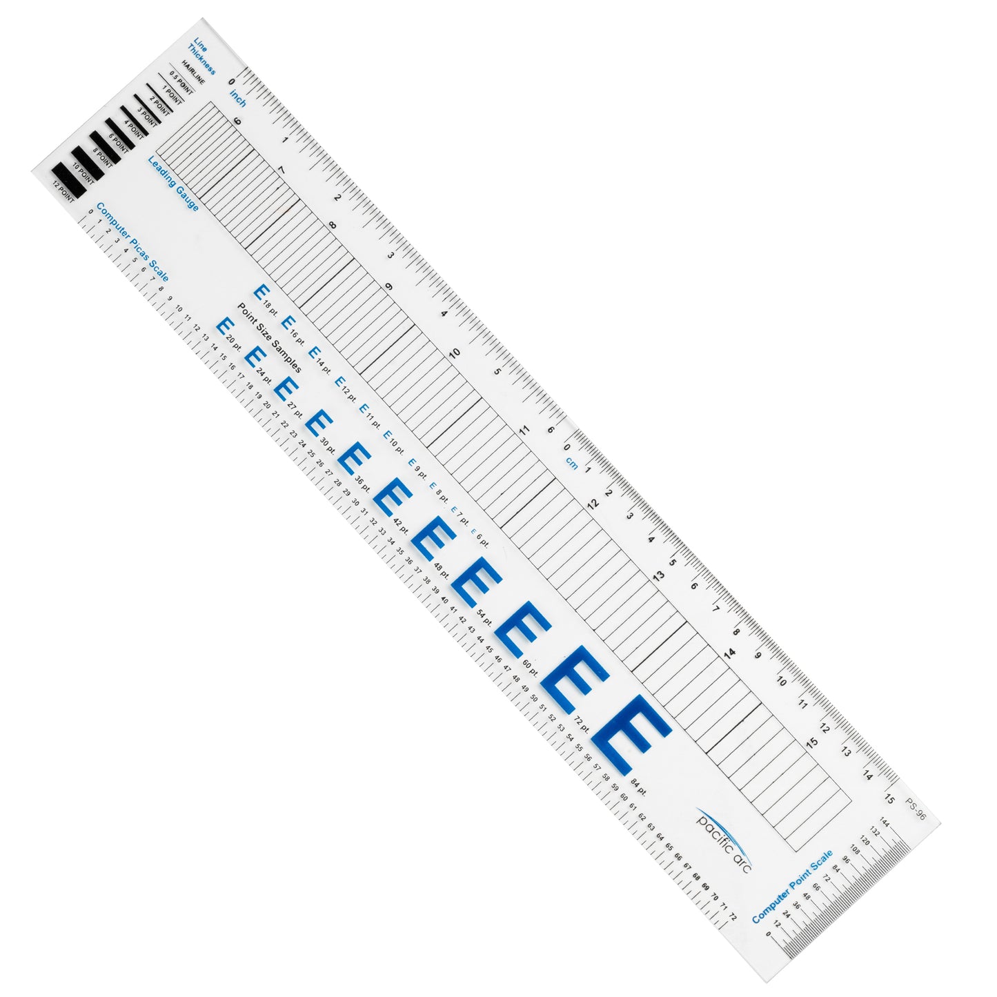 Pacific Arc 12in x 3in Graphic Arts Ruler