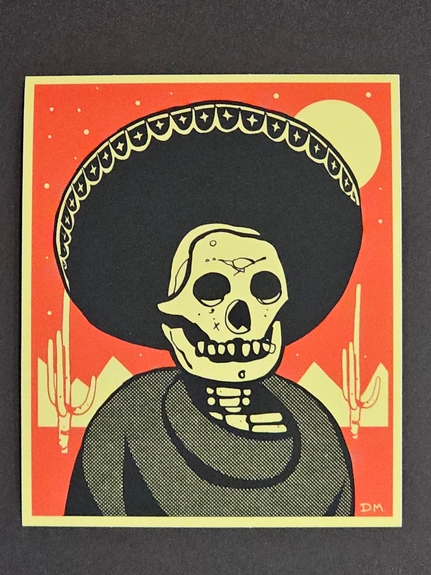 Danny Martin Black and Red Cowboy Skeleton Sticker