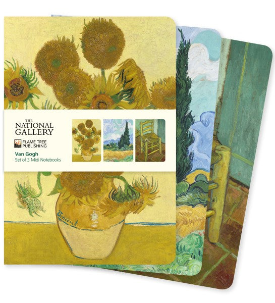 Flame Tree Publishing Set of 3 Van Gogh Midi Notebooks