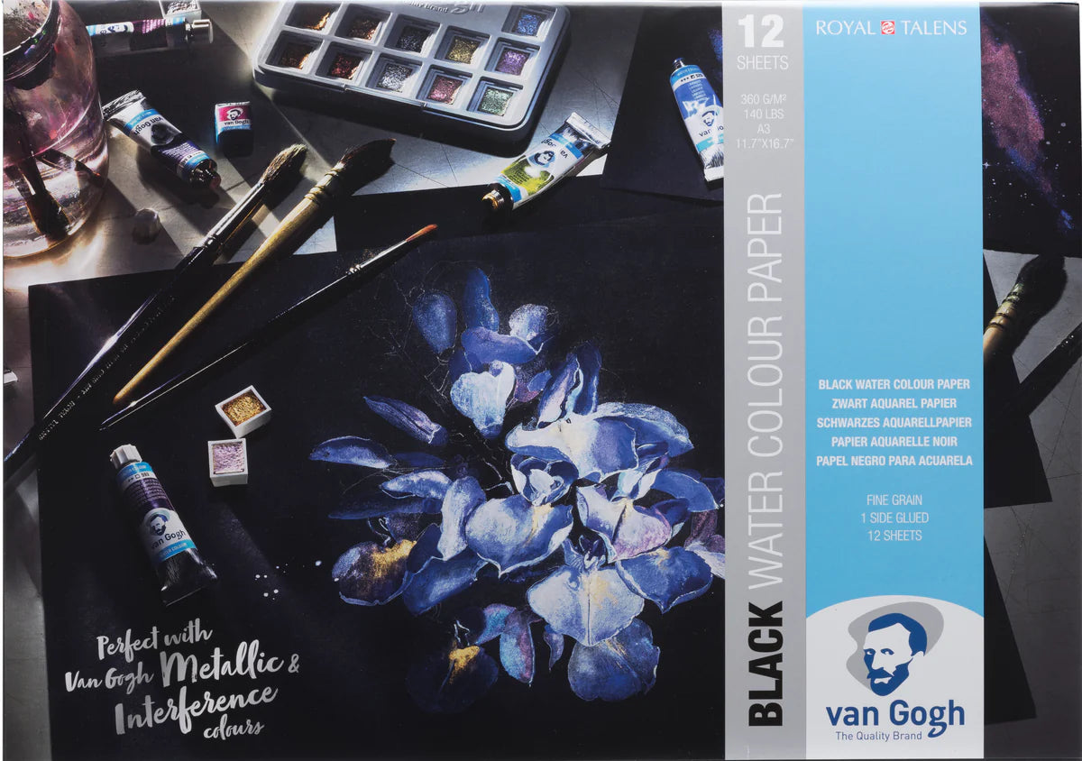 Talens Van Gogh 11.7in x 16.7in Watercolor Pad Black