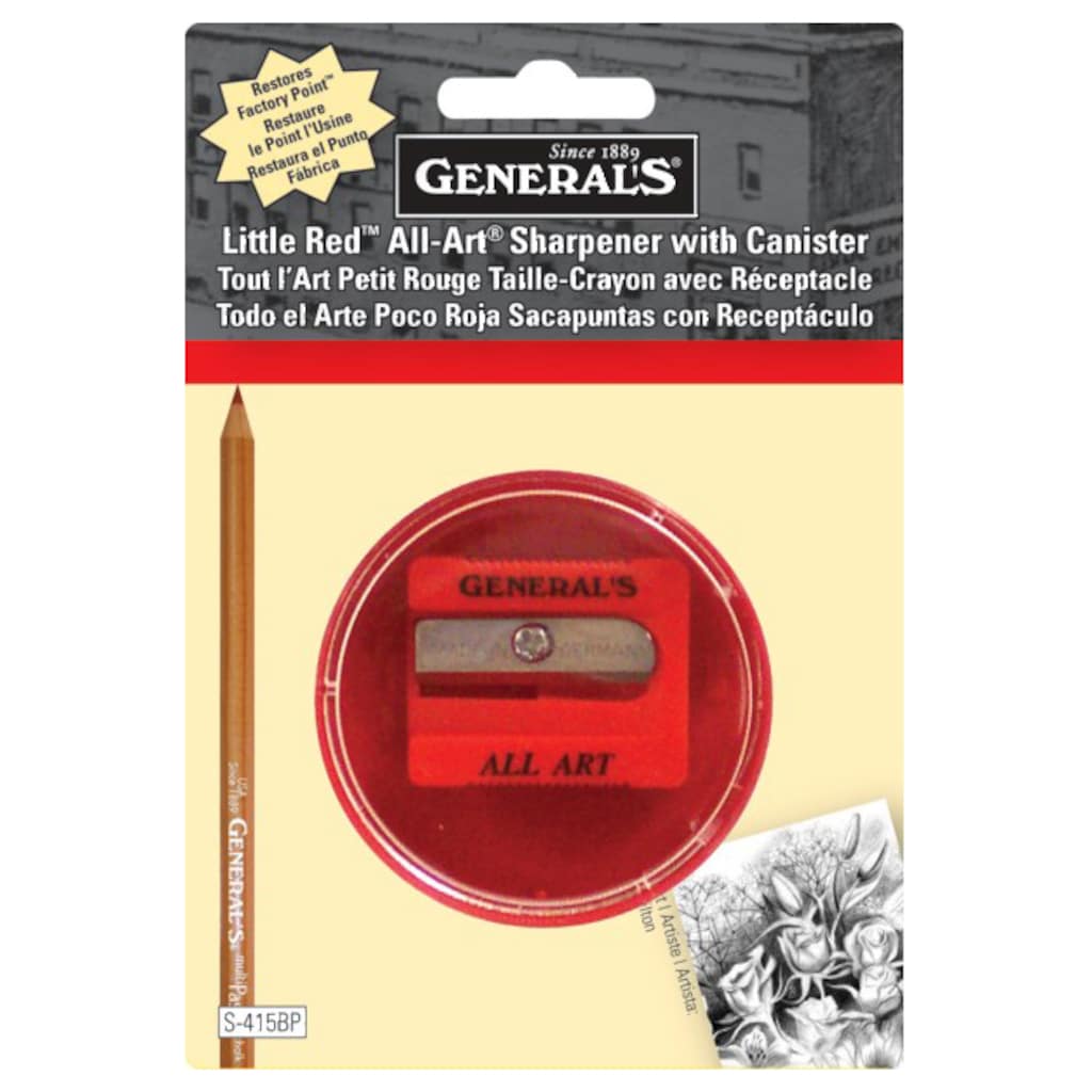 General Pencil Little Red All-Art Sharpener with Canister