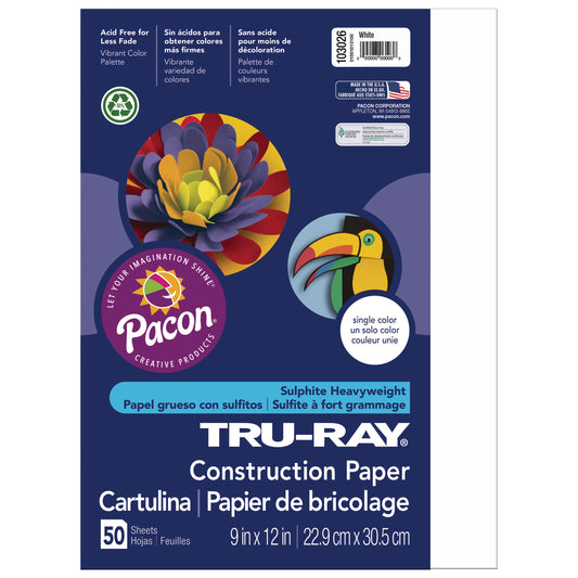 Pacon 9in x 12in Tru Ray Construction Paper 50 Sheet Packs