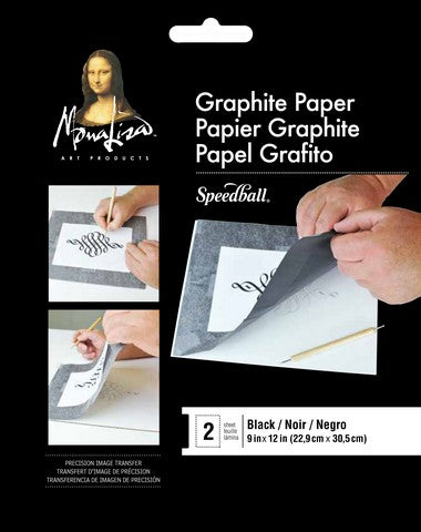 Graphite Paper Sheet Black 9x12 2pk