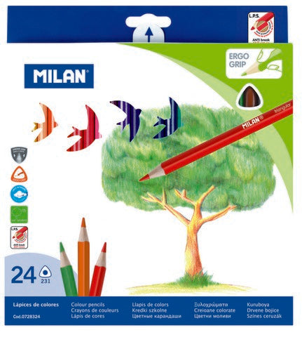 Milan Set of 24 Triangular Colored Pencils