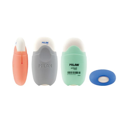 Milan 1012 School Erasers with Protective Case
