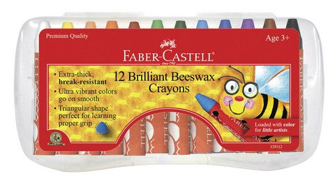 Faber-Castell Set of 12 Brilliant Beeswax Crayons in Storage Case