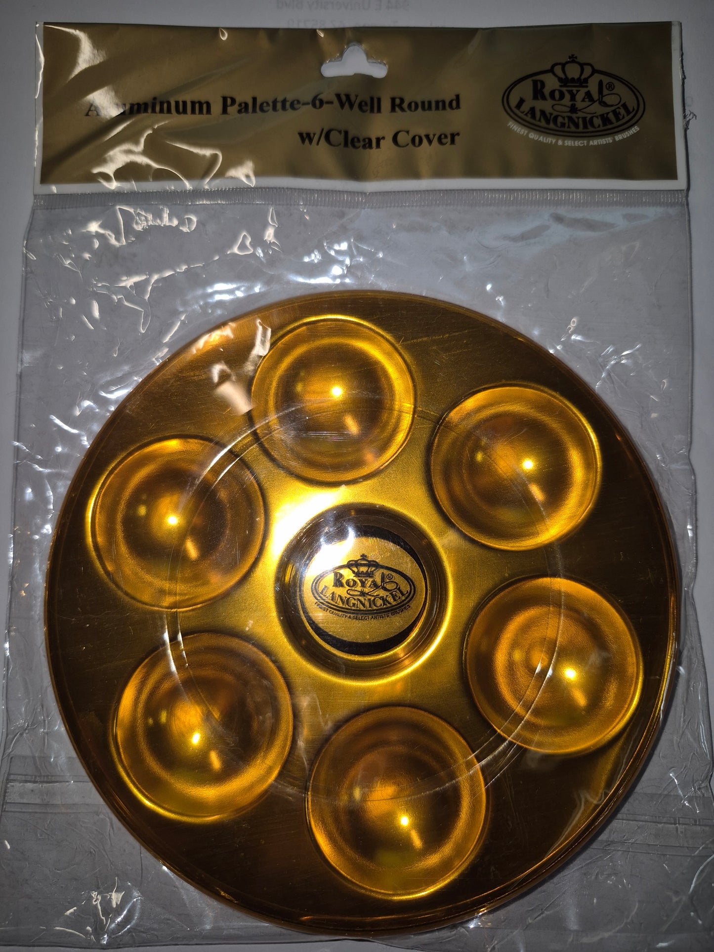 Royal Langnickel Aluminum 6-Well Round Palette with Cover
