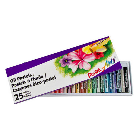 Pentel 25 Color Set of Oil Pastels