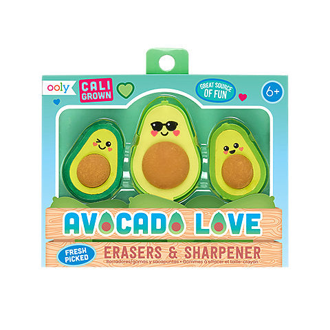 Avocado Love Erasers & Sharpener Set