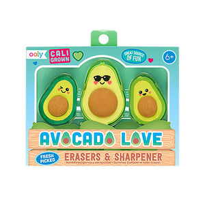 Avocado Love Erasers & Sharpener Set