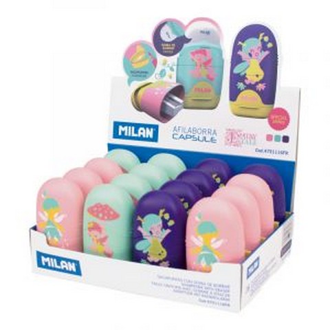 Milan 1116 Fairy Tale Capsule Sharpeners with Erasers