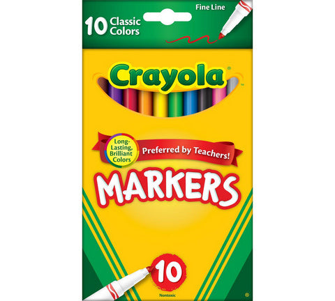 Crayola Set of 10 Fine Line Classic Markers