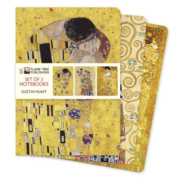 Flame Tree Publishing Gustav Klimt Set of 3 Mini Notebooks
