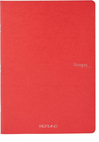 EcoQua Notebook 5.8" x 8.3" (A5) Staple-Bound Lined Red