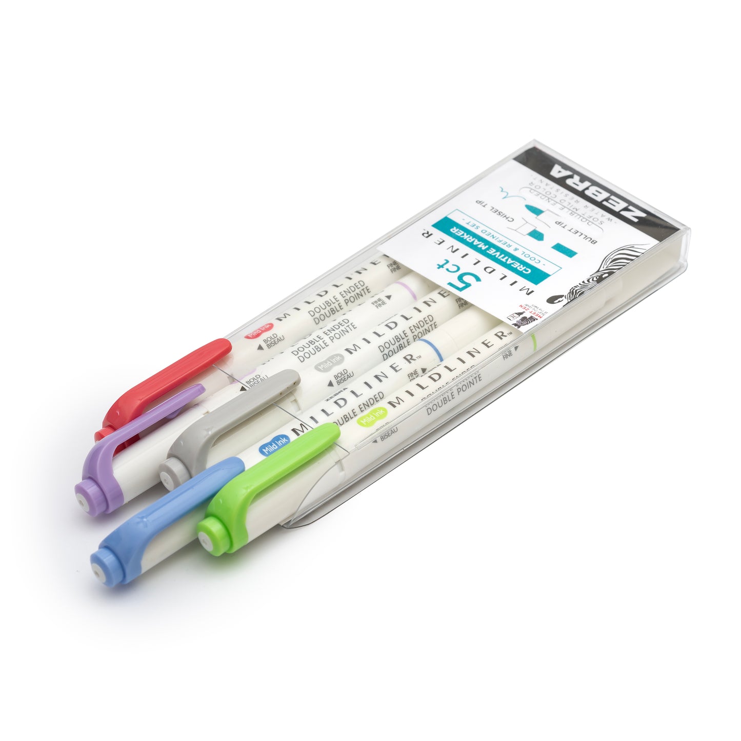 Zebra Sets of 5 Mildliners