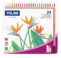 Milan Colored Pencil Professional Tin Set 24 Colors