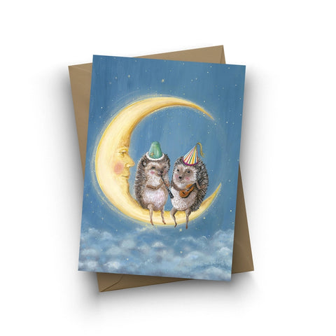 Greeting Card Moon Party