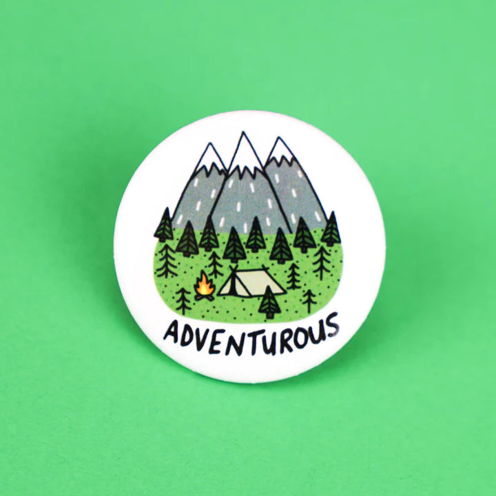 Button Adventurous Pin Back