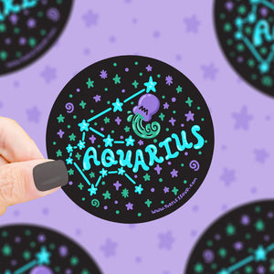 Sticker Zodiac Aquarius Holographic