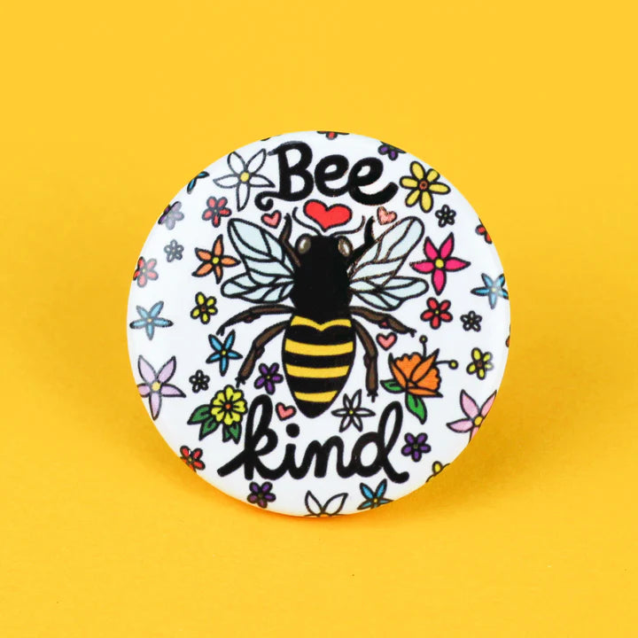 Button Bee Kind Pin Back