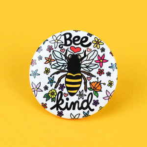 Button Bee Kind Pin Back