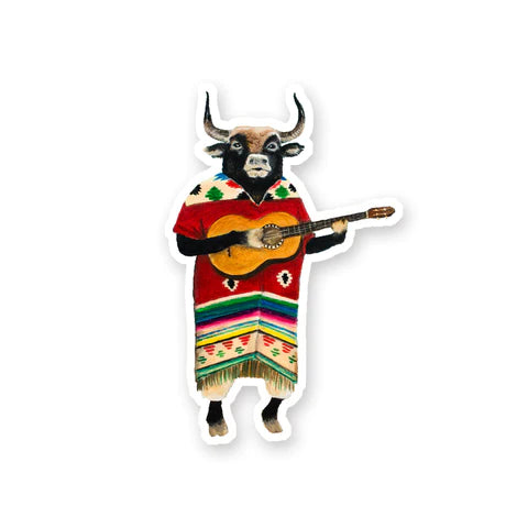 Sticker Bull Guitarist