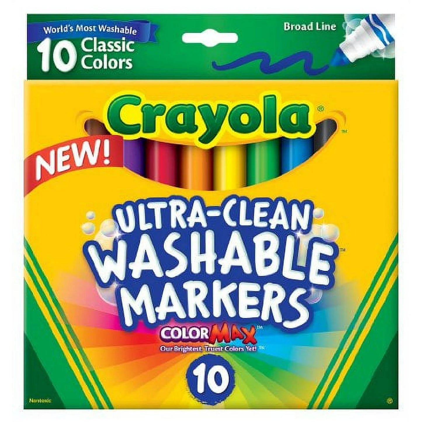 Crayola Set of 10 Broad Washable Classic Markers