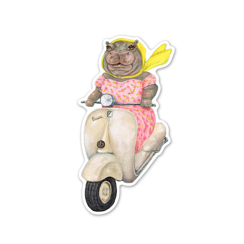 Sticker Hippo Ride