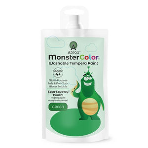 Monster Color Washable Tempera Paint 5oz Pouch Green