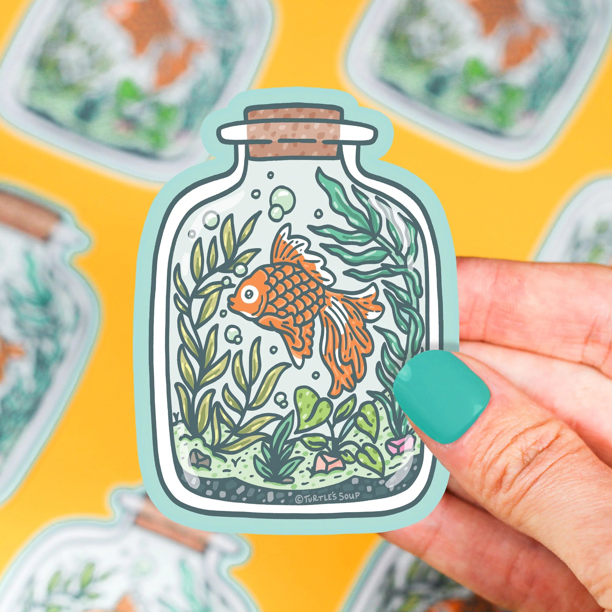 Sticker Goldfish Terranium