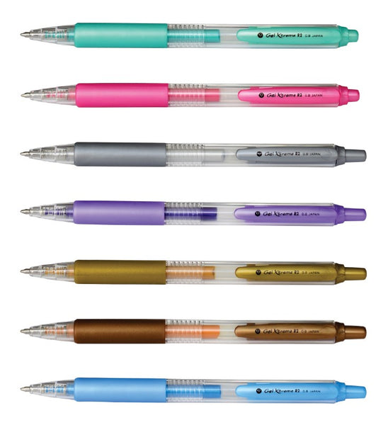 Yasutomo Gel Extreme R2 Metallic Pens Set of 7