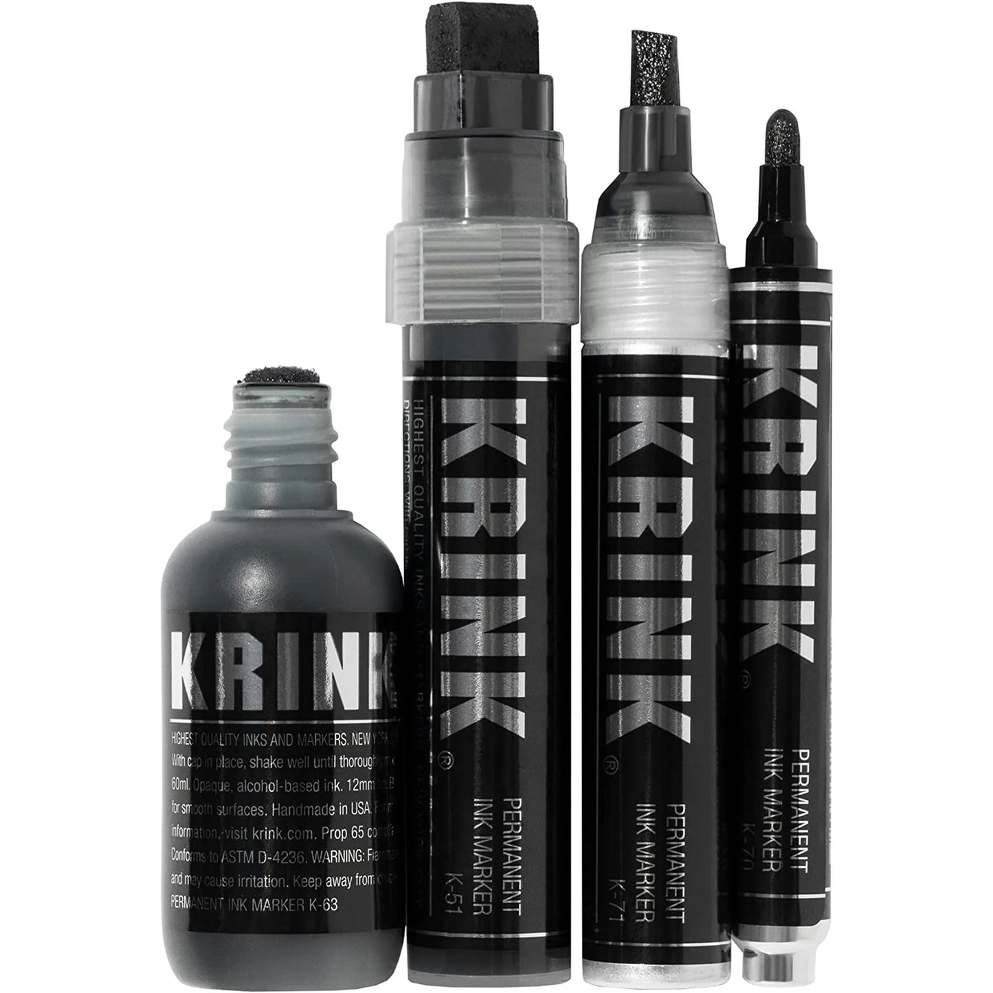 Krink 4 Piece Super Black Ink Marker Set