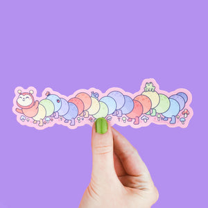 Sticker Rainbow Caterpillar Long