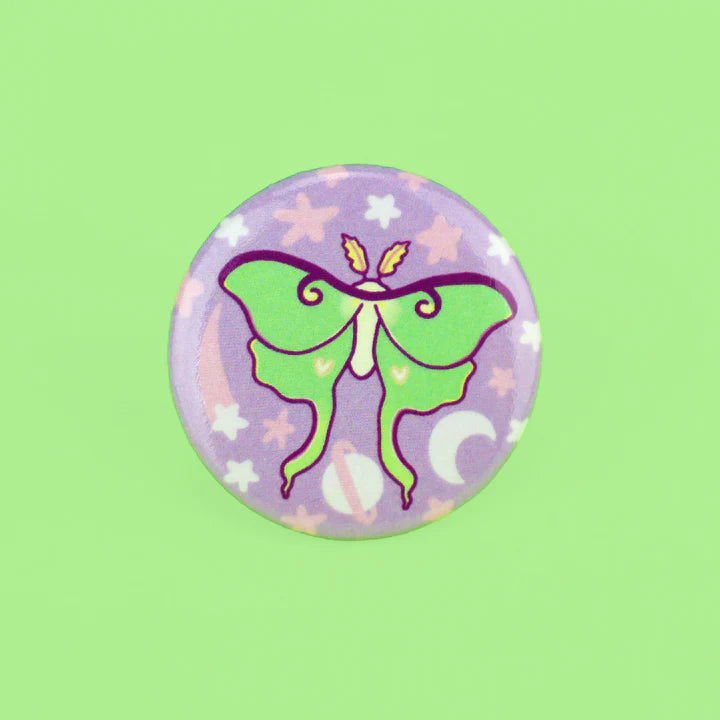 Button Luna Moth Pin Back