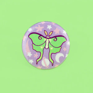 Button Luna Moth Pin Back