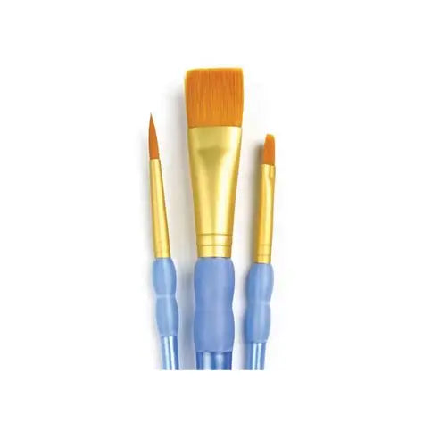 Royal Langnickel 3 Piece Golden Taklon Value Brush Set