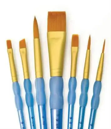 Royal Langnickel 7 piece Flat Golden Taklon Value Brush Set