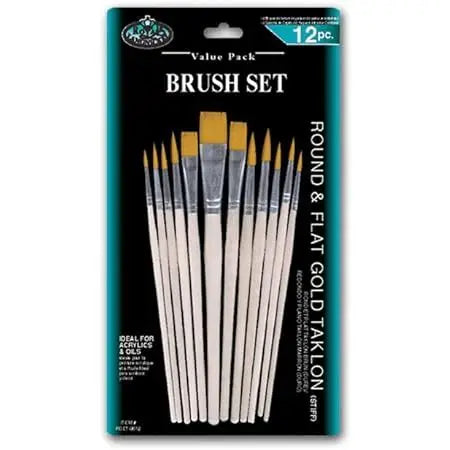 Royal Langnickel 12 Piece Gold Taklon Value Brush Set